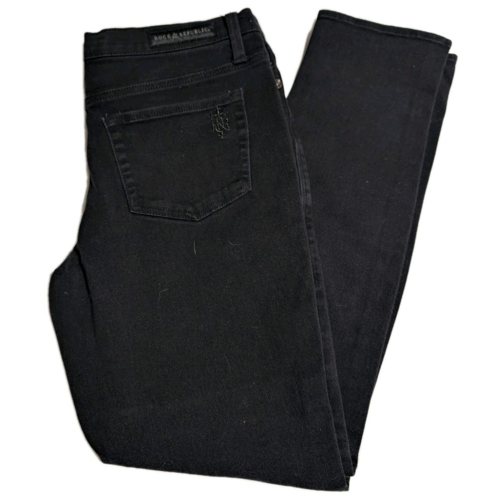 Rock & Republic‎ Berlin Black Jeans Women's Size 10 Stretch Slim
